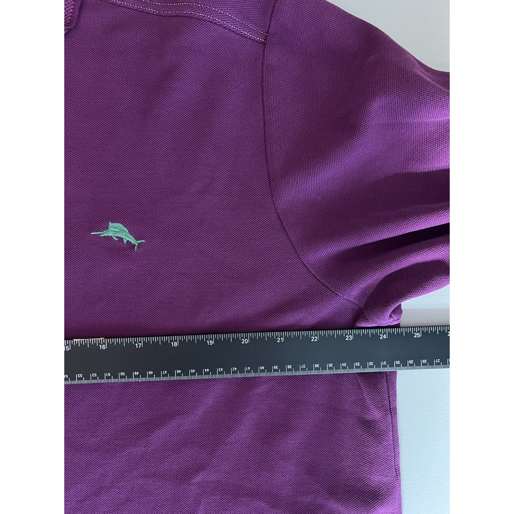 Tommy Bahama Island Zone Men's XL Polo Shirt Long Sleeve Purple Supima Vacation - Picture 6 of 10
